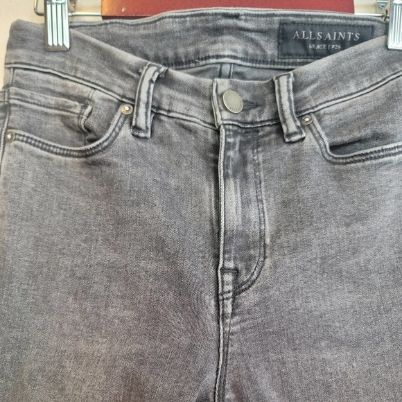 ALL SAINTS GRACE SKINNY SHAPING FIT WOMEN'S JEANS WASHED BLACK SIZE 26 - Picture 9 of 16